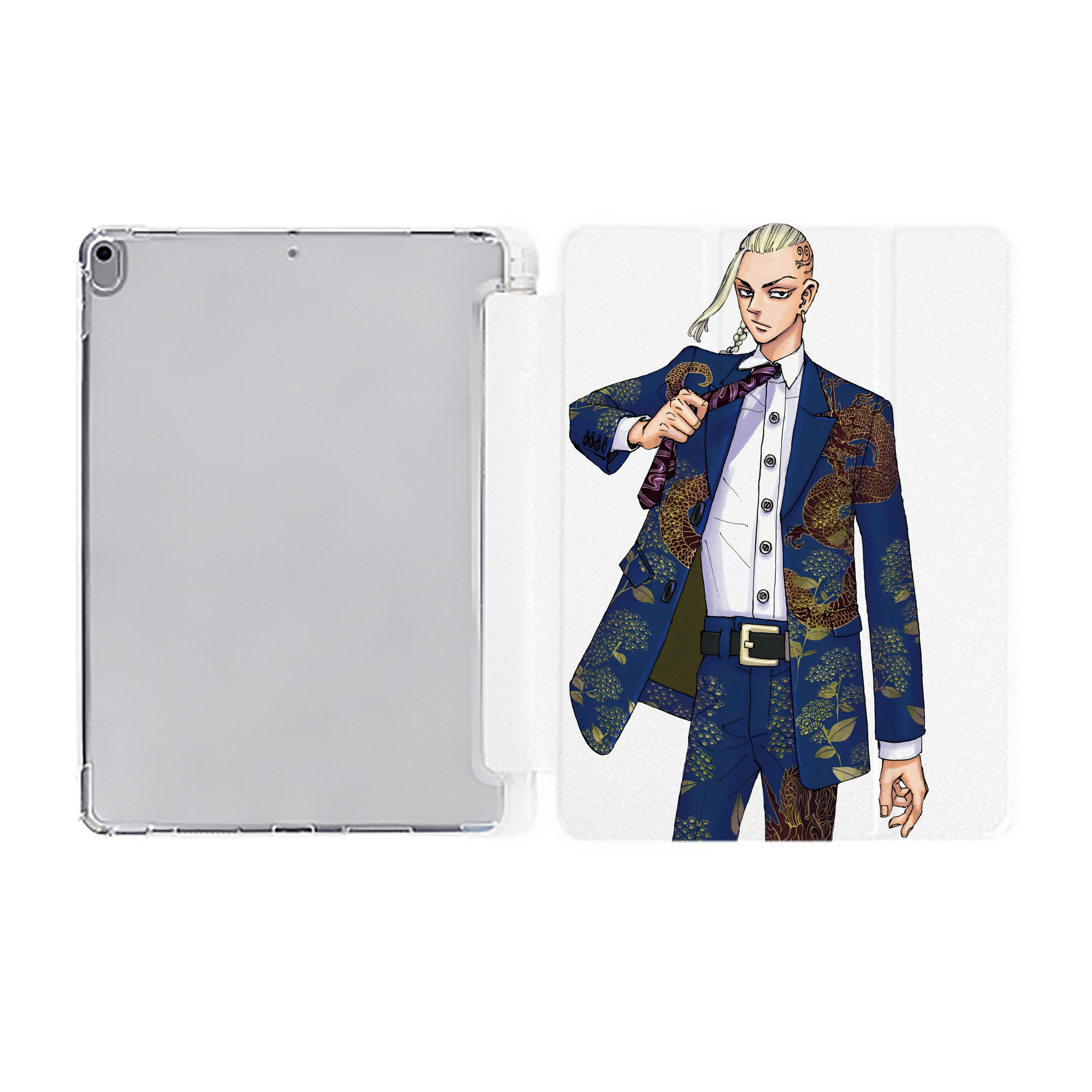 （画像用） 東京リベンジャーズ Tokyo Revengers IPad ケース ペン収納付き 三つ折りスタンド PUレザー×シリコン 対応機種9.5/10.5/10.9インチ